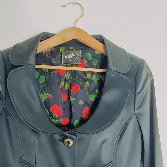 Vintage Dolce & Gabbana Only Under 40 Collection Black Satin Jacket Size 6 US - Picture 2 of 12